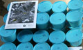 Nematode cups and a map of Northern New York alfalfa fields where they will be applied to beat back alfalfa snout beetle. Photo: NNYADP